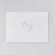 Floral Adornment Wedding Stickers Dusty Blue