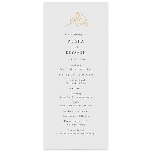 Baby's Breath Wedding Programs - Grey
