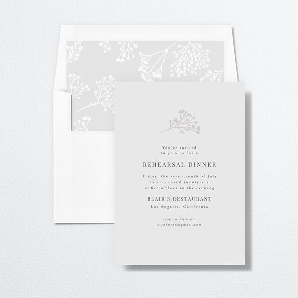 Baby's Breath Rehearsal Dinner Invitations Mist Signature