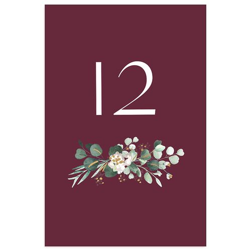 Timeless Hoop Table Numbers Gold Merlot Signature