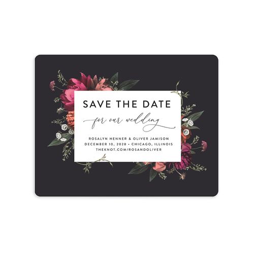 Blooming Botanical Save The Date Magnets Midnight Magnet Paper