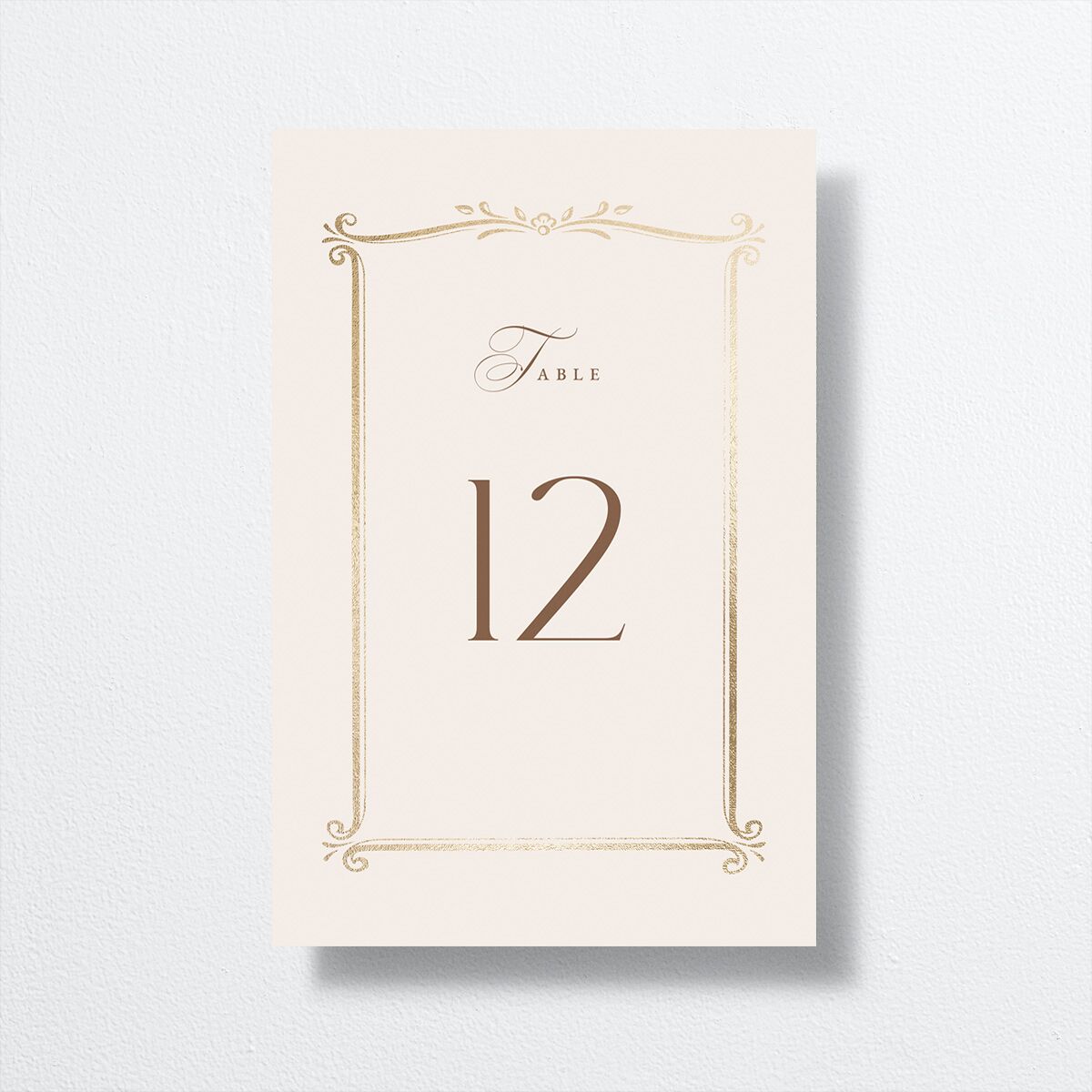 Once Upon a Time Table Numbers Gold Linen Signature