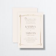 Once Upon a Time Wedding Invitations Gold Linen Signature No