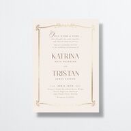 Once Upon a Time Wedding Invitations Gold Linen Signature No