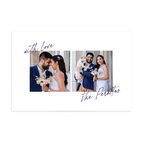 Hand Written With Love Thank You Postcards Jewel Blue
