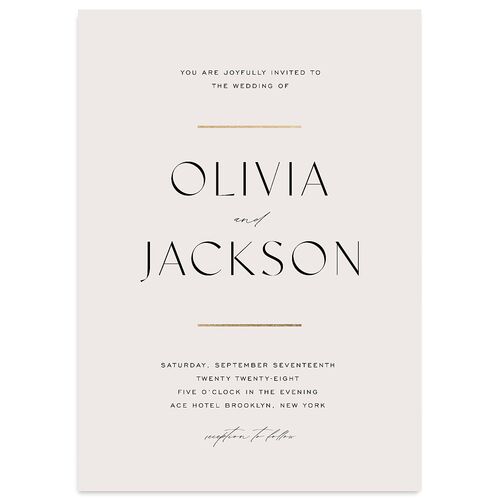 Just Us Foil Wedding Invitations Gold Pebble Signature Blank No Standard