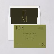 Modern Initials Rehearsal Dinner Invitations Olive Signature Blank Standard