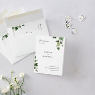 Elegant Ivy Thank You Cards Pure White