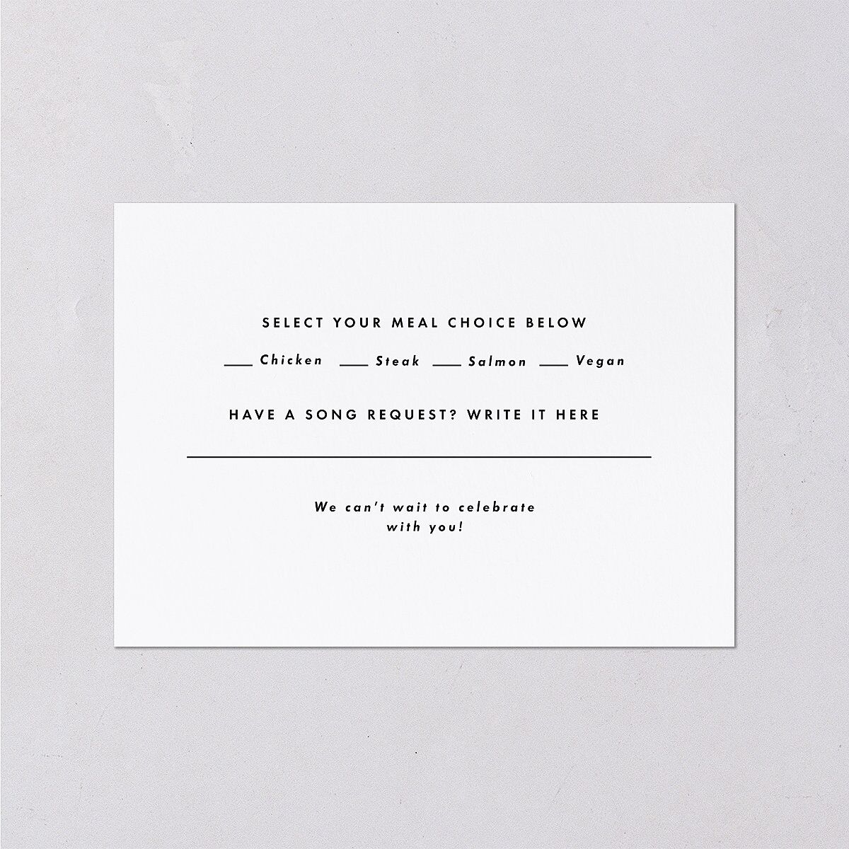 Elegant Modern Portrait Script Wedding Response Cards Pure White Signature Standard