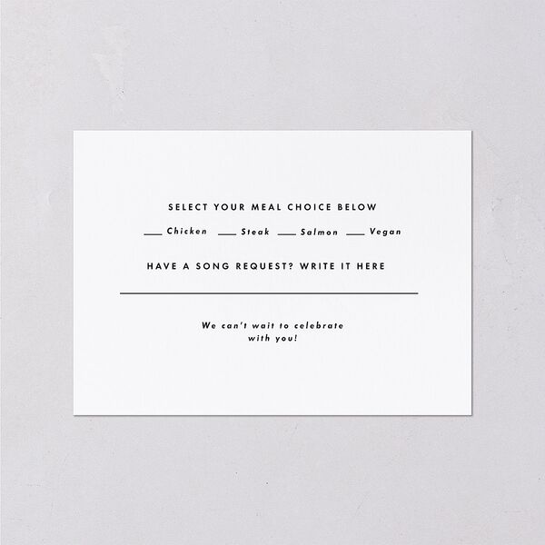 Elegant Modern Portrait Script Wedding Response Cards Pure White Signature Standard