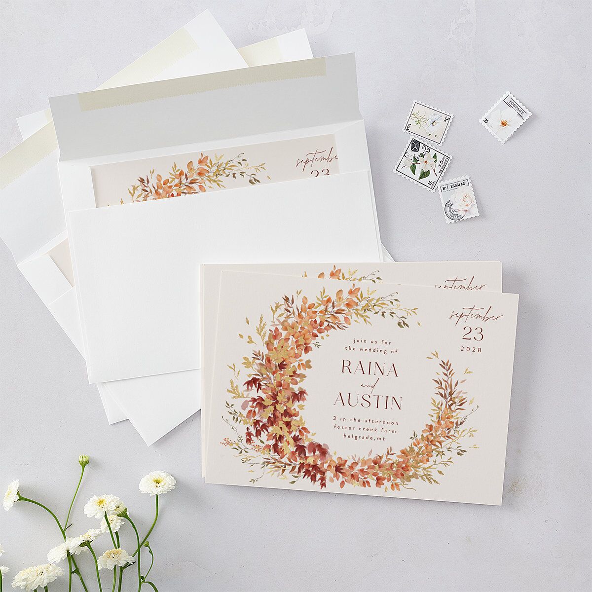 Harvest Crescent Wedding Invitations — view 4