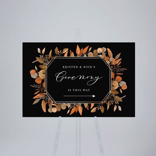 Eucalyptus Frame Standard Direction Sign Large Walnut Standard Indoor Foam Core L Direction