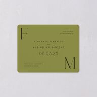 Modern Initials Save The Date Magnets Olive Magnet Paper