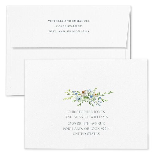 Wildflower Border Wedding Invitation Envelopes Kraft Stream Recipient Address Standard Signature