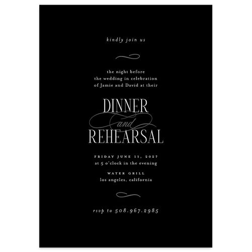 Metropolitan Rehearsal Dinner Invitations Licorice Signature Blank Standard