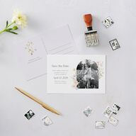 Wildflower Photo Save the Date Postcards Lilac