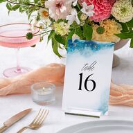 Painted Ethereal Table Numbers Aquamarine Signature