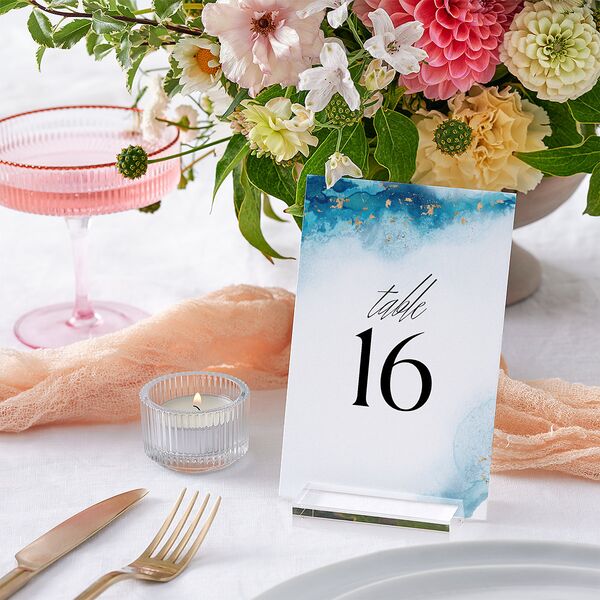 Painted Ethereal Table Numbers Aquamarine Signature