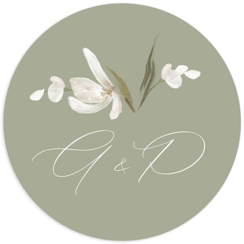 Elegant Orchid Wedding Stickers Thyme