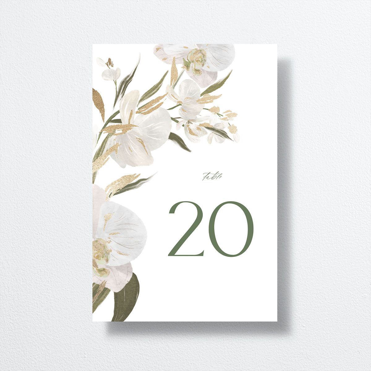 Elegant Orchid Table Numbers Gold Pure White Signature