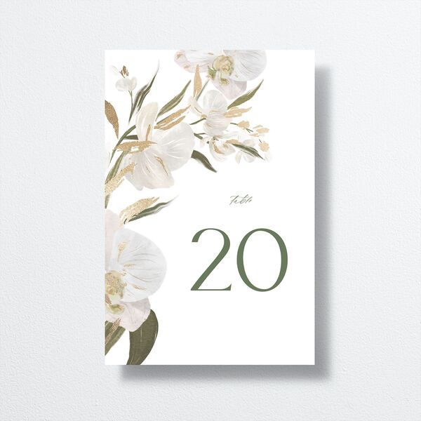 Elegant Orchid Table Numbers Gold Pure White Signature