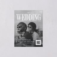 Magazine Cover Save the Date Petite Cards Licorice Signature smooth Blank No