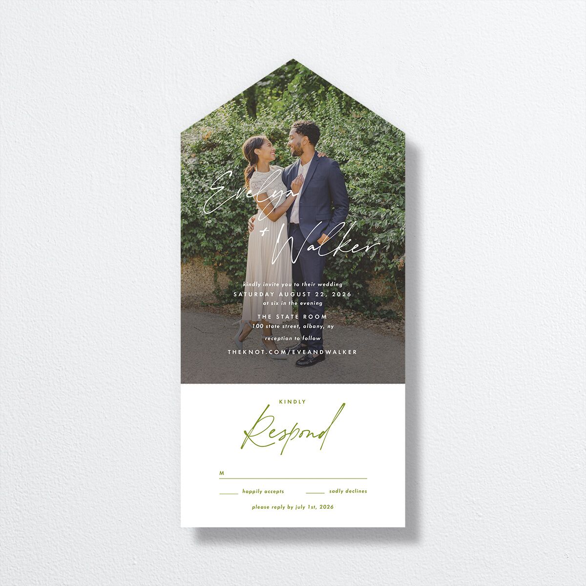 Picture This All-in-One Wedding Invitations front in Green