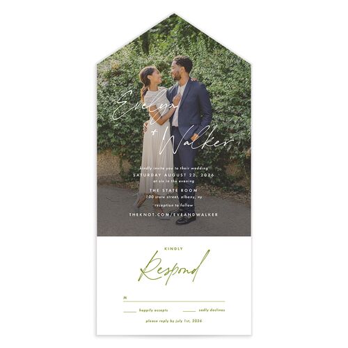 Picture This All-in-One Wedding Invitations - Green