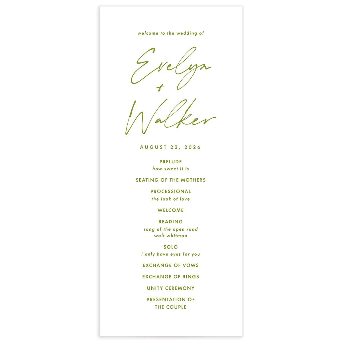 Picture This Wedding Programs