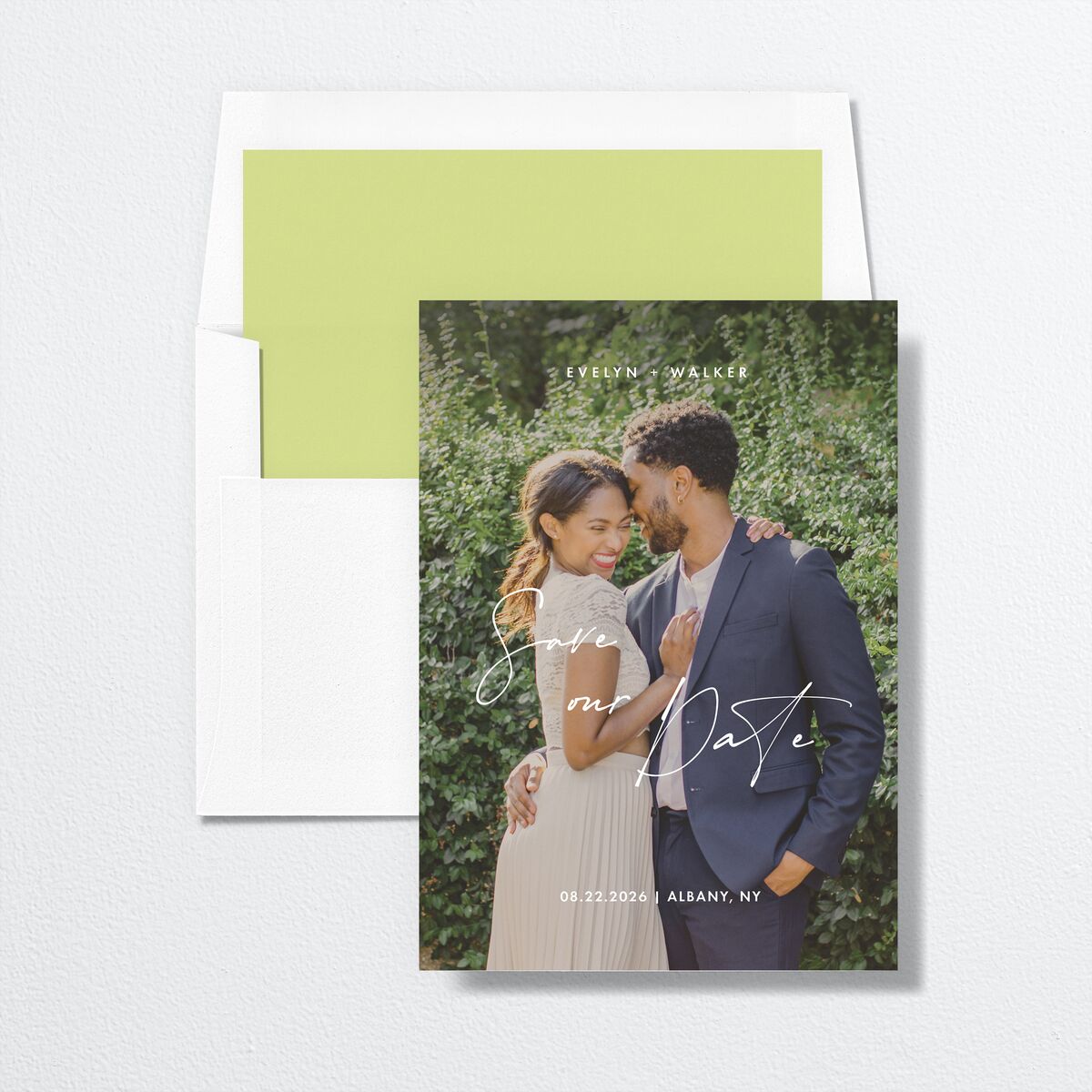 Picture This Save the Date Cards Greenery Signature smooth No Standard