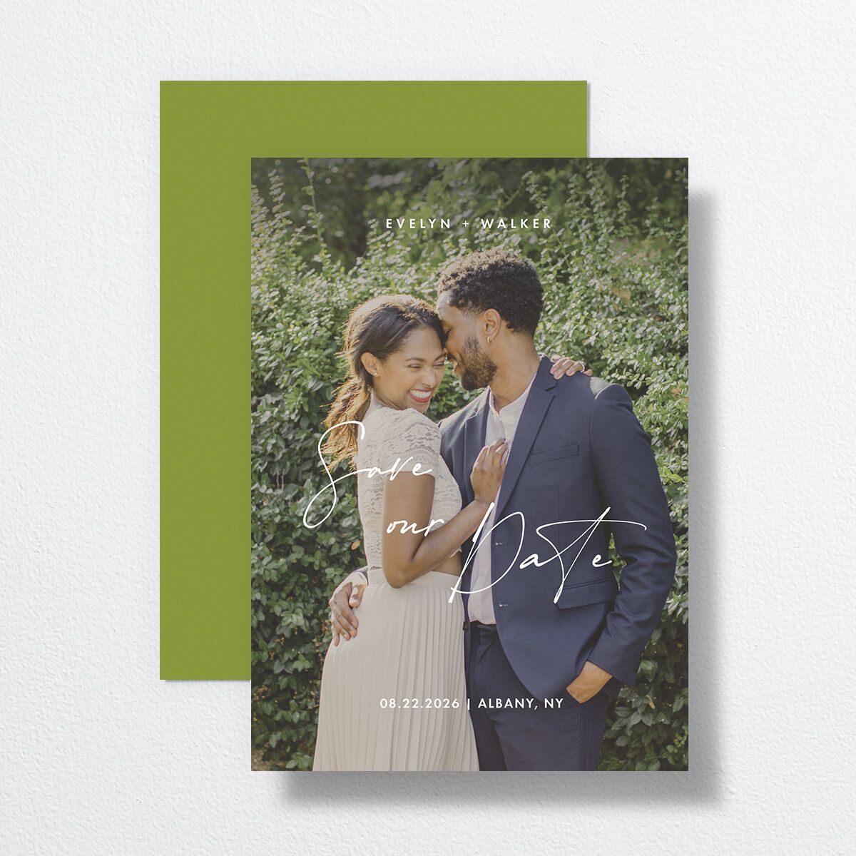 Picture This Save the Date Cards Greenery Signature smooth No Standard
