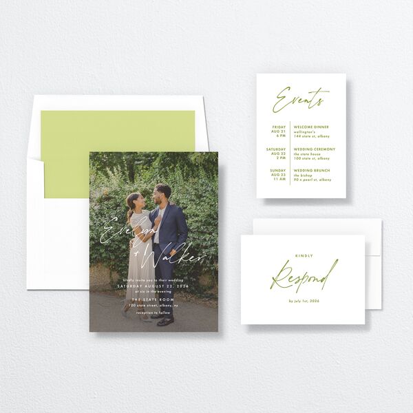 Picture This Wedding Invitations suite in Green