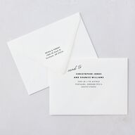 Editorial Film Strip Collage Save The Date Card Euro Envelopes Licorice White Both Recipient and Return Addresses Luxe Signature