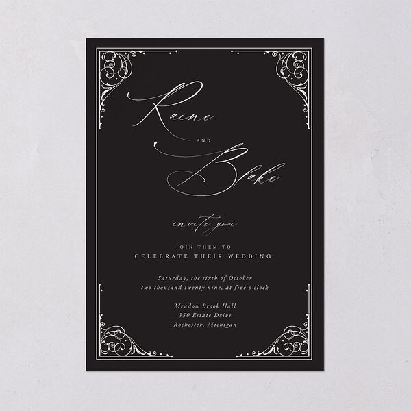 Vintage Gothic Wedding Invitations Licorice Signature Blank No