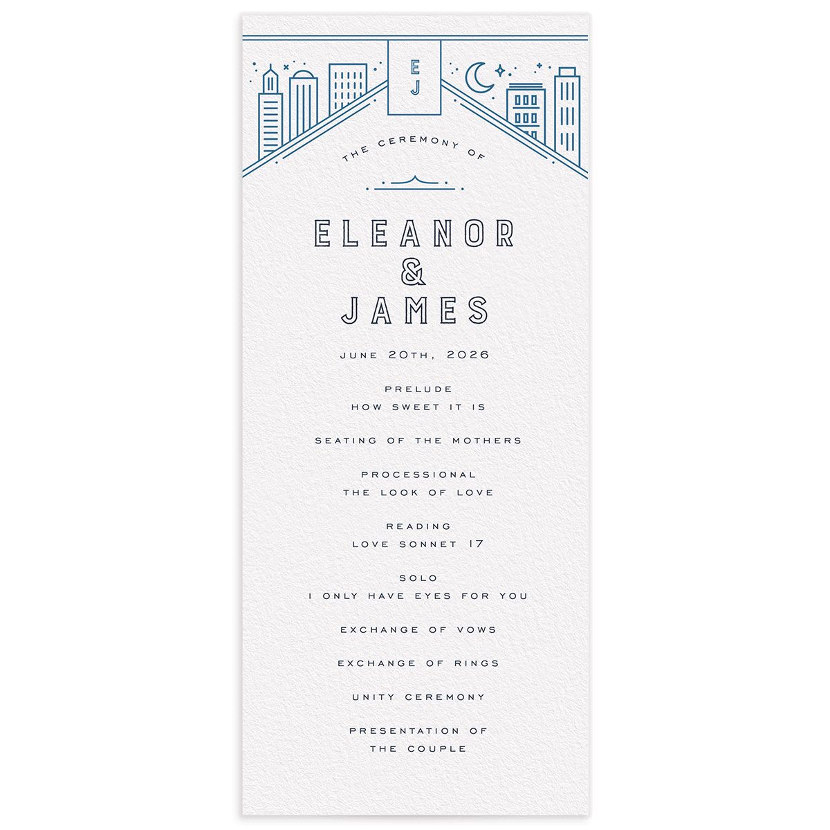 Iconic City Wedding Programs