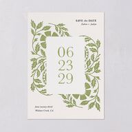 Block Print Save the Date Cards Meadow Signature smooth Blank No Standard