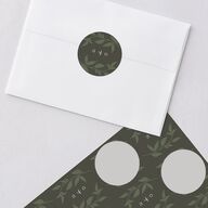 Rustic Nouveau Wedding Stickers Hunter Green