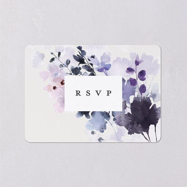 Ethereal Floral Wedding Response Cards Sheer Lilac Signature