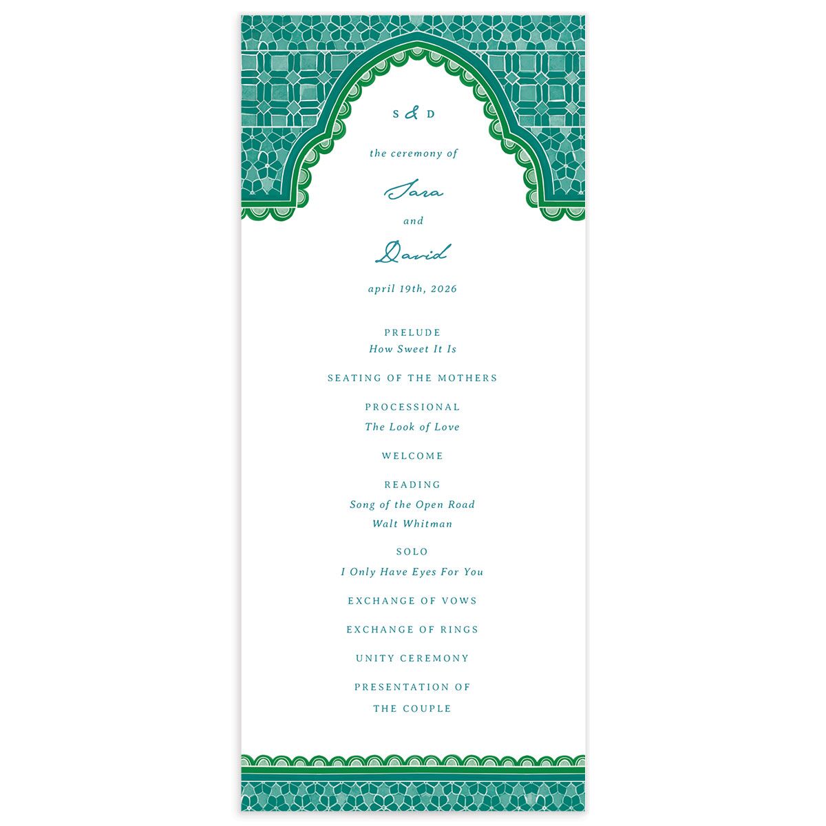 Marrakesh Tile Wedding Programs