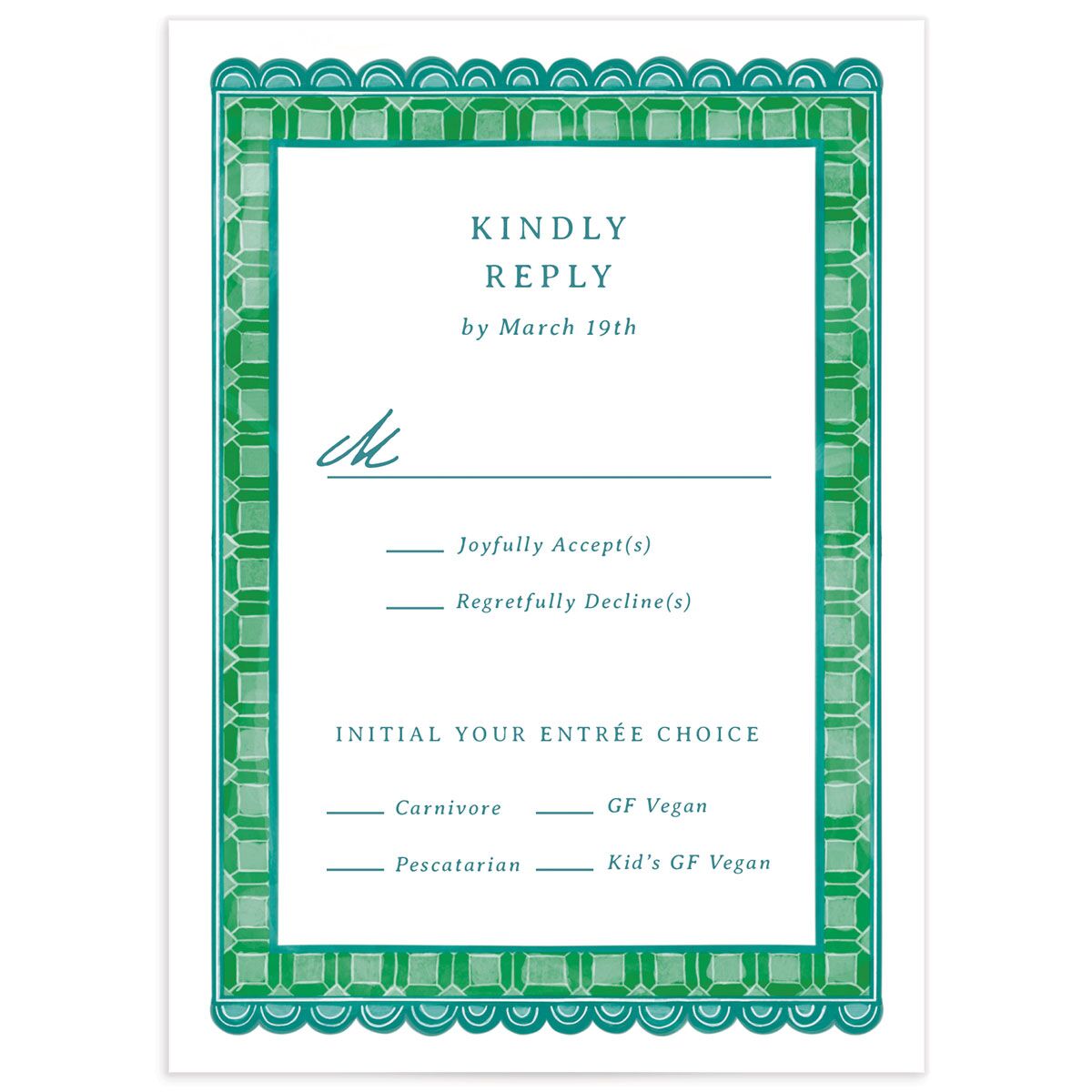 Marrakesh Tile Wedding Response Cards