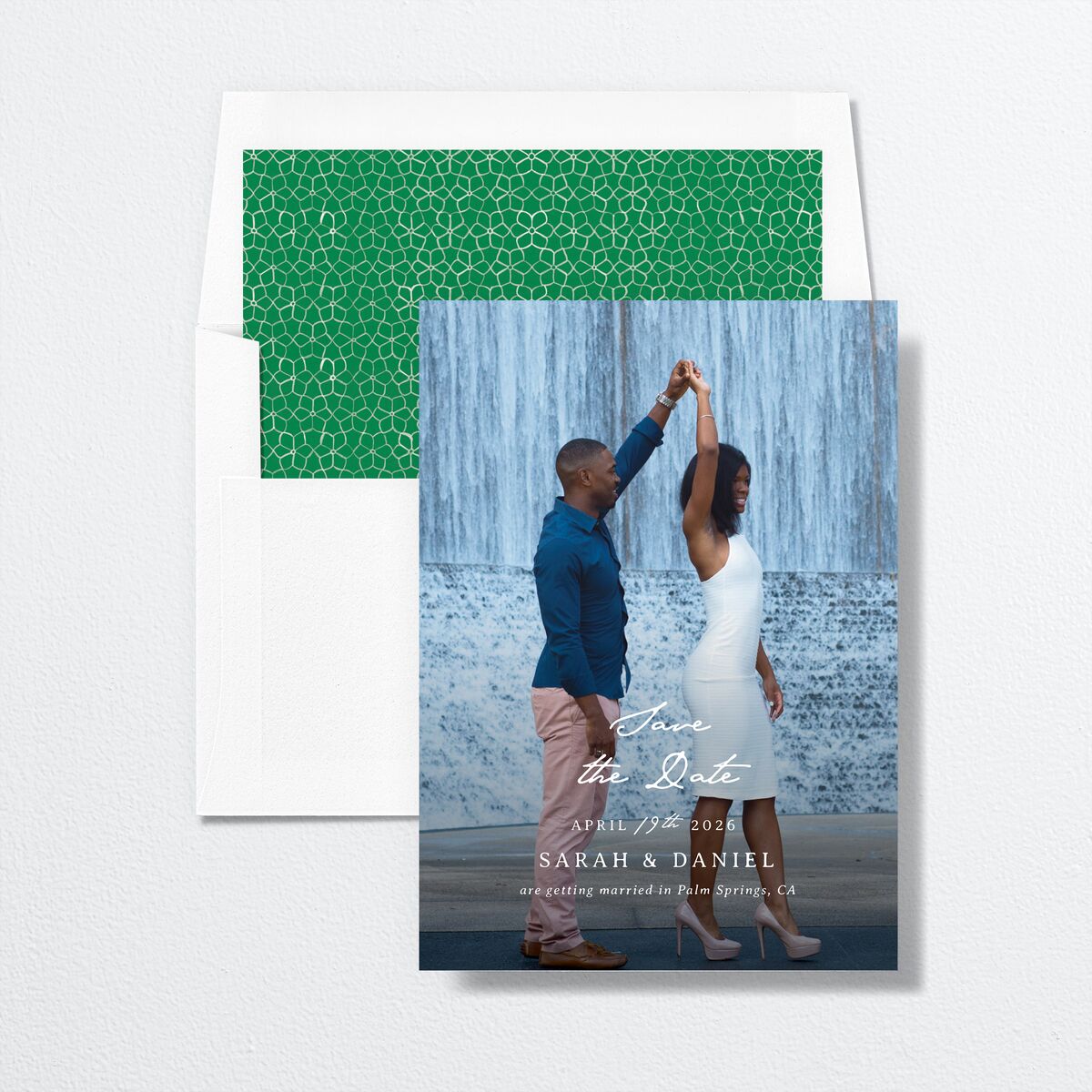 Marrakesh Tile Save the Date Cards Jewel Green Signature smooth No