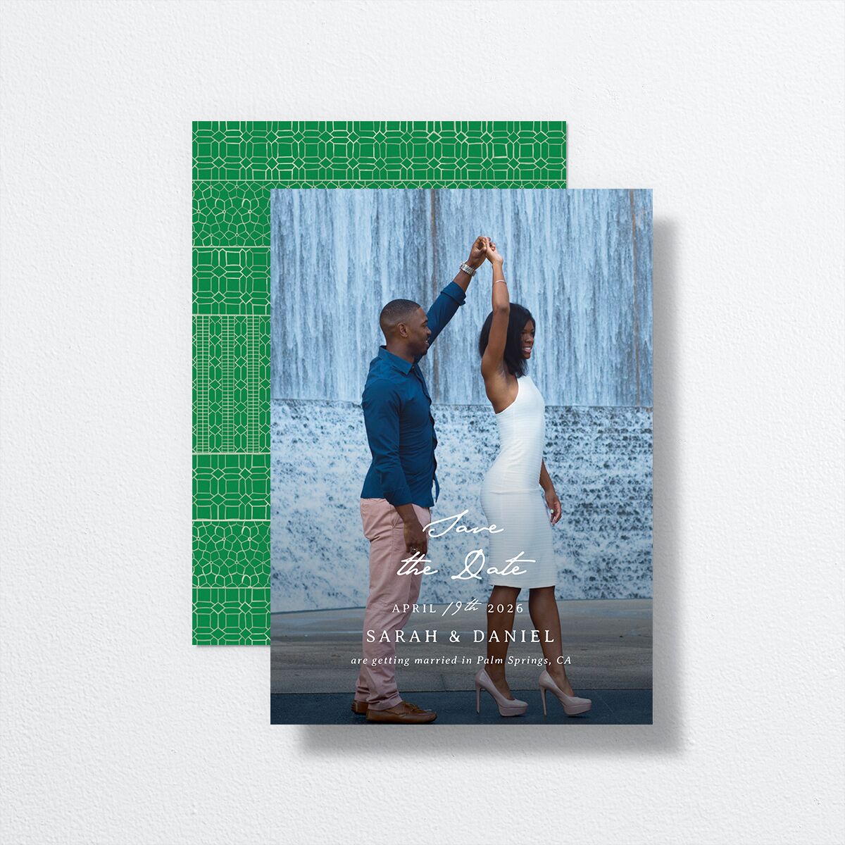 Marrakesh Tile Save the Date Cards Jewel Green Signature smooth No