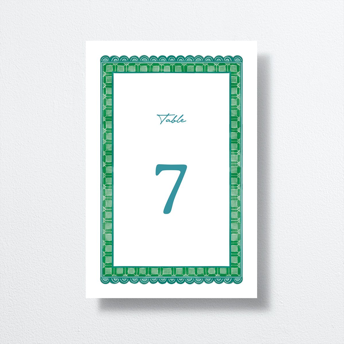 Marrakesh Tile Table Numbers Jewel Green Signature