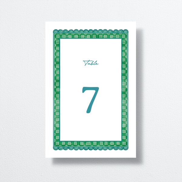Marrakesh Tile Table Numbers Jewel Green Signature
