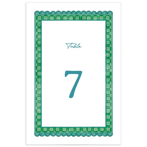 Marrakesh Tile Table Numbers Jewel Green Signature