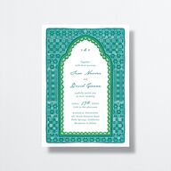 Marrakesh Tile Wedding Invitations Jewel Green Signature No