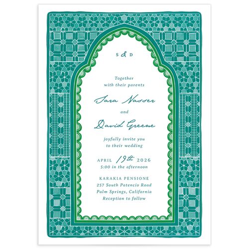 Marrakesh Tile Wedding Invitations - Teal