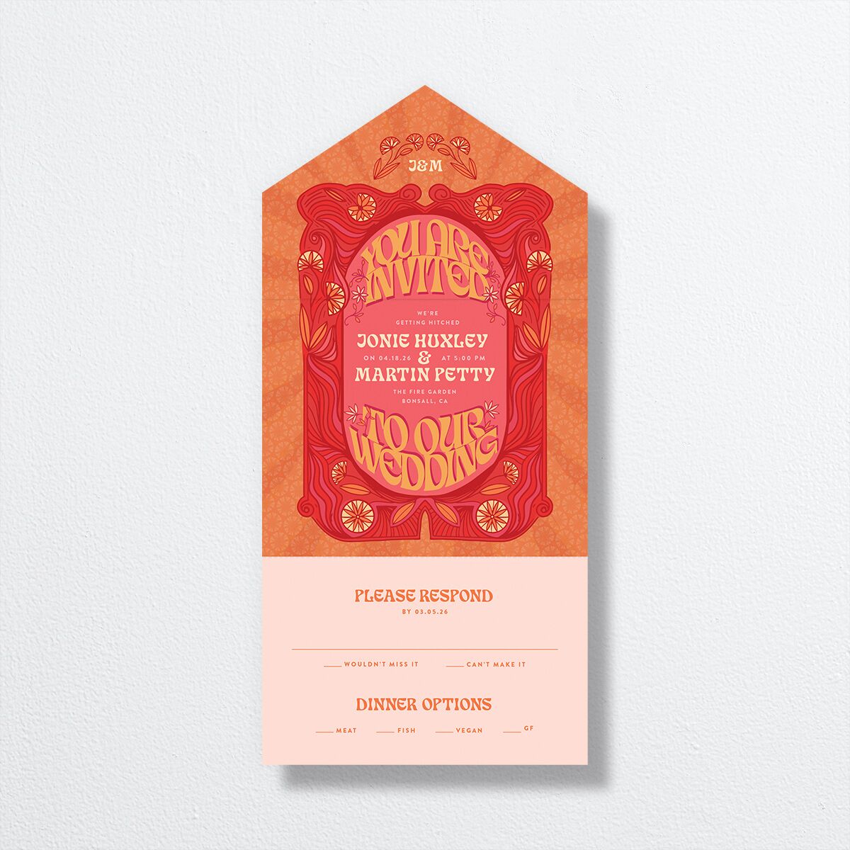 Wedstock All-in-One Wedding Invitations front