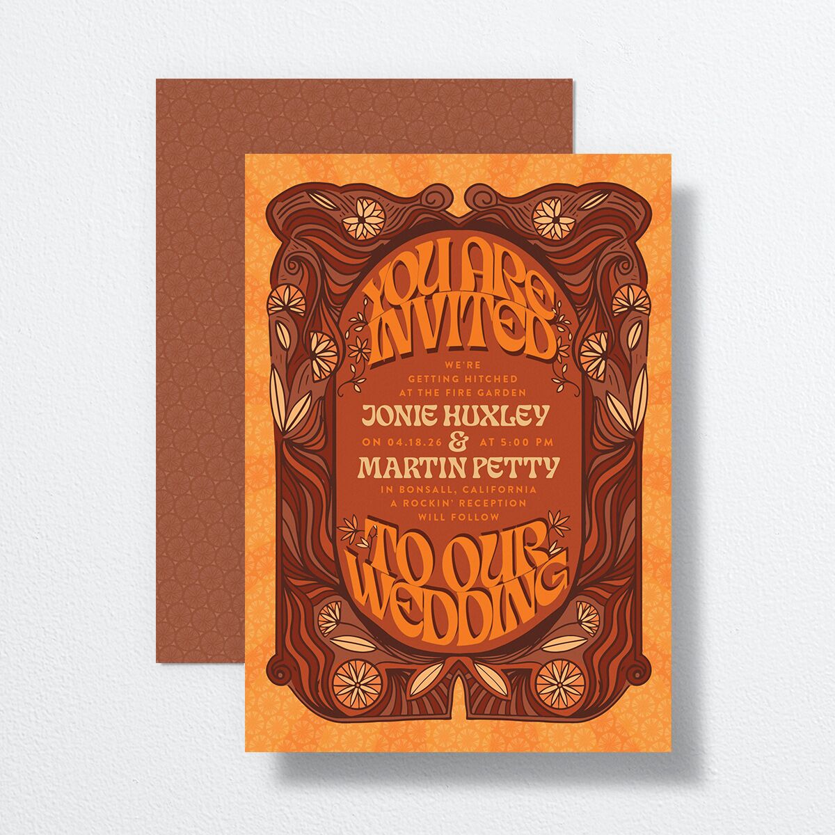 Wedstock Wedding Invitations Red Clay Signature No