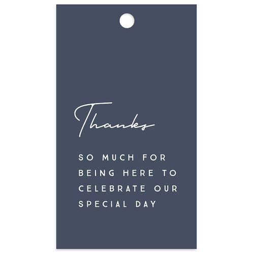 Modern Photograph Favor Gift Tags Moody Blue Signature